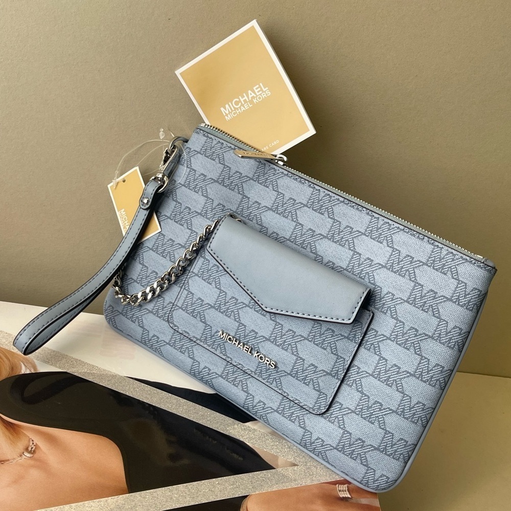 (new+tag) Michael Kors jet set large wristlet clutch plus detachable card case - Picture 6 of 12